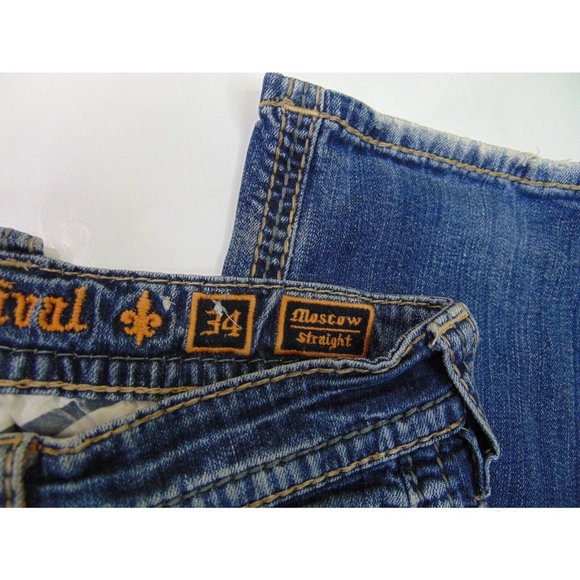 Rock Revival 34 x 30  Moscow Straight Blue Jeans - Picture 5 of 10